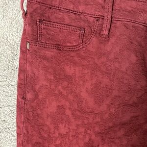 Anthropologie Pilcro Letterpress Serif Damask Corduroy pantsSZ 29 Bordeaux wine